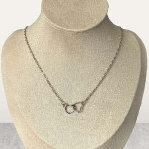 Interlocking Hearts Silver Necklace